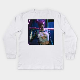 Cyberpunk 2077 Rita Wheeler Lizzie's Bouncer Kids Long Sleeve T-Shirt